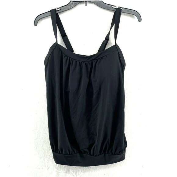 Lands' End Tankini Top Women’s 8D Black Spaghetti Strap Adjustable Buckle - Picture 1 of 10